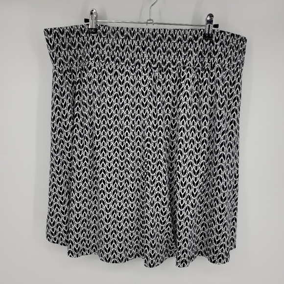 Lane Bryant Womens Black White Print Pull OnFlared Boho Casual Mini Skirt 18/20 - Picture 4 of 9